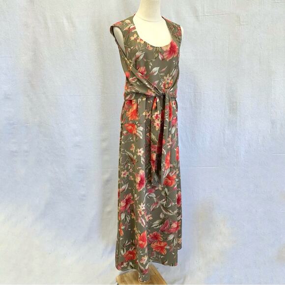 Coldwater Creek plus size open back bodice wrap floral print maxi dress size 22W - Picture 5 of 14